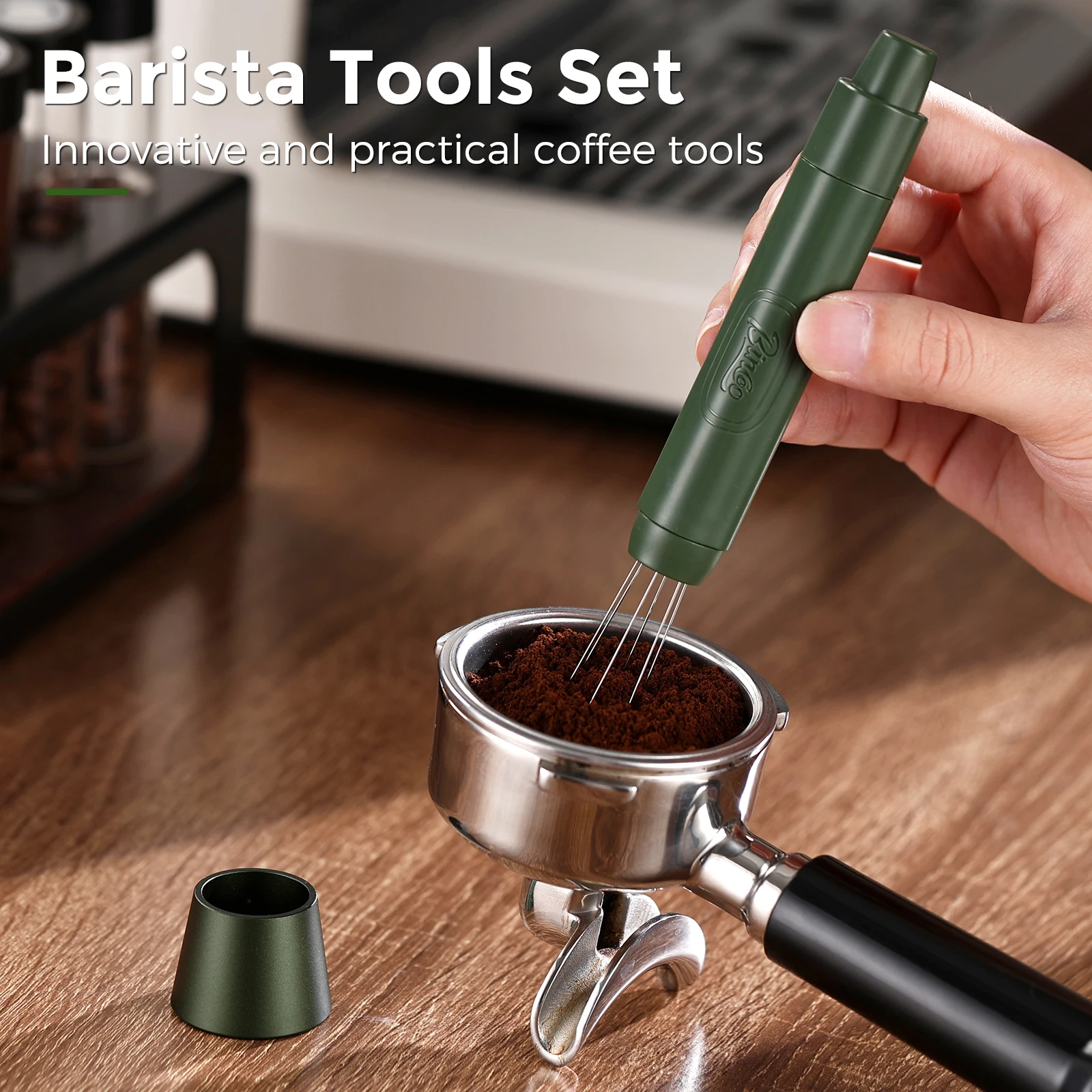 Bincoo Professional Espresso Distribution Needle Magnetic Telescopic Stainless Steel Clump Breaker Perfect for Stirring view 4