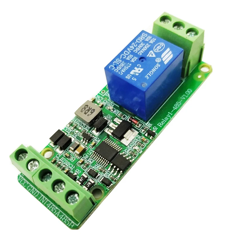 Modbus-Rtu 1 إخراج التتابع 1 المدخلات الرقمية RS485 TTL 12 فولت