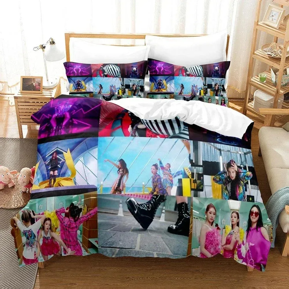 

3D Print Kpop Group ITZY Bedding Set For Bedroom Soft Modern Bedspreads Comefortable Kids Duvet Cover Quilt Cover And Pillowcase