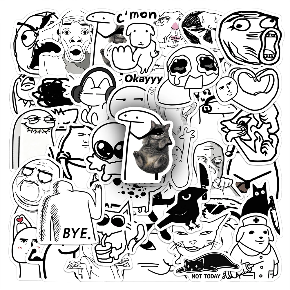 10/30/50pcs Abstract Emotional Breakdown Spoof Meme Graffiti Stickers DIY Laptop Phone Car Diary Bike Decoration Sticker Decals