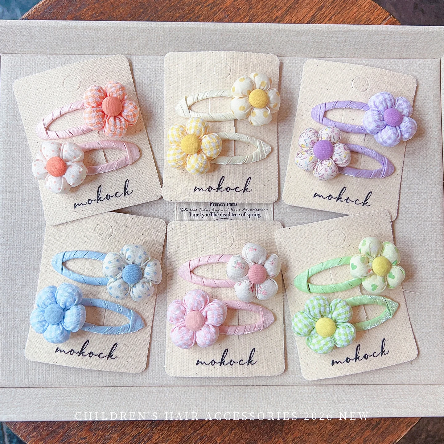 Baby Products Set - New 2pcs/set Padded Flower Hair Clips