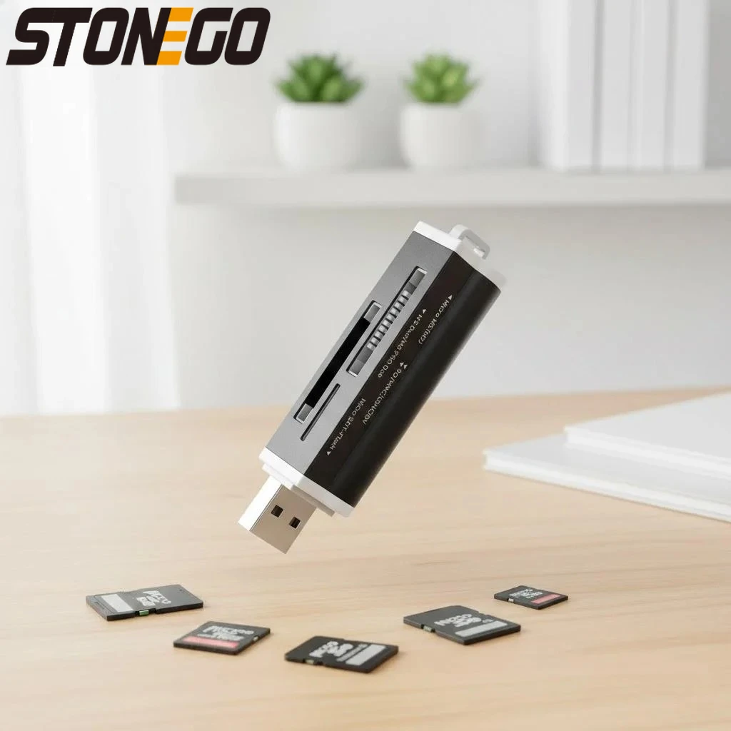 High Speed USB 2.0 Multi Card Reader for Micro SD T-Flash MMC SDHC MS PRO DUO TF M2 Memory Stick Compatible with Laptop PC