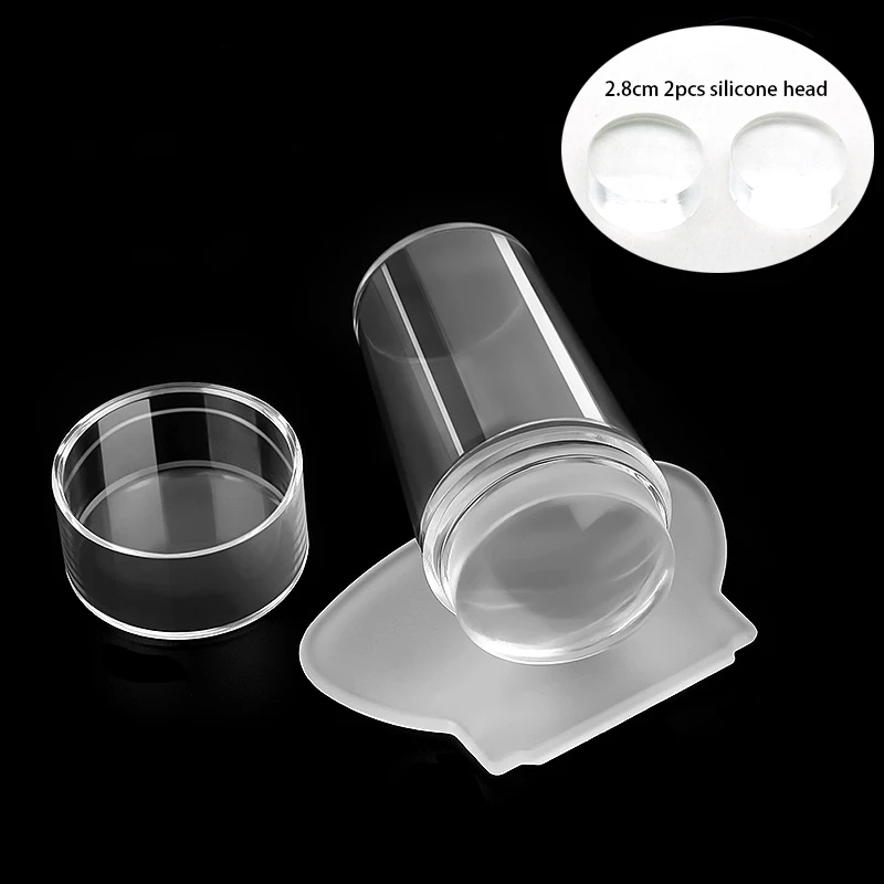 Nagelstempelplatten Pure Clear Jelly Nails Art Stamper Schaber Set Print Silikon Marshmallow Design Maniküre Zubehör Werkzeug