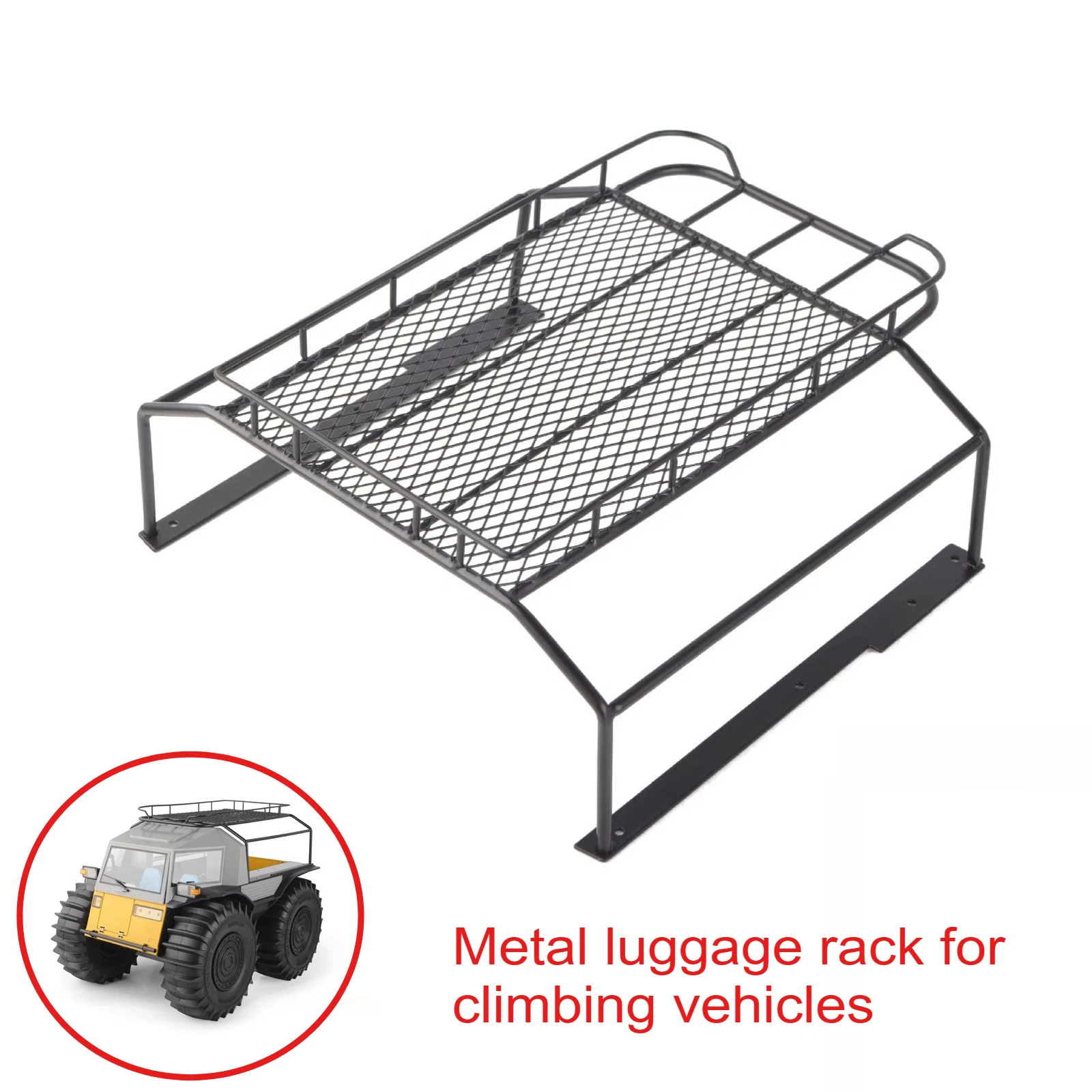 D-E095 RC Climbing Car Metal Luggage Rack Upgrade Parts Rear Trunk Metal Roll Cage RC Car Toy Modification Accessories