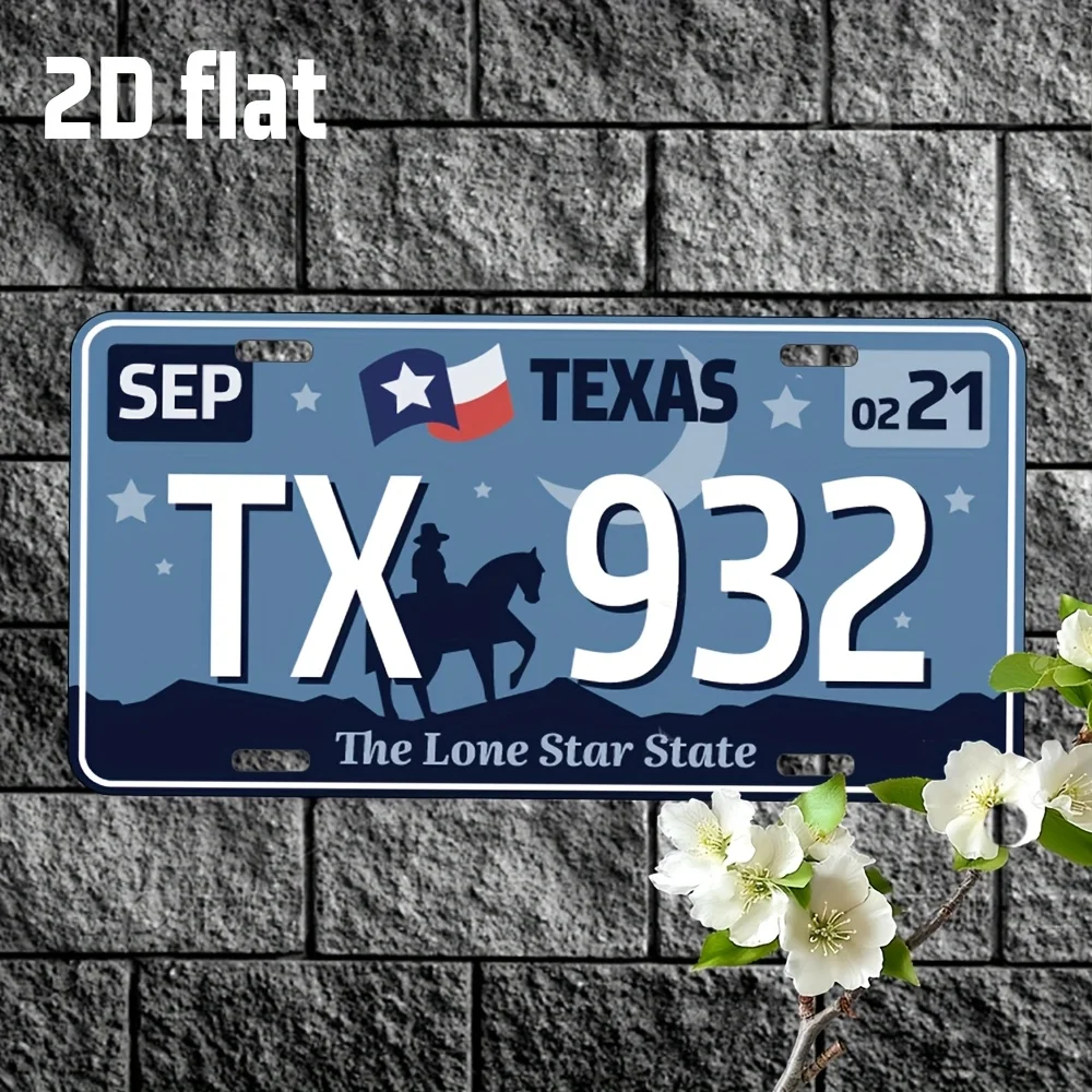 Texas-Themed Metal Wall Plaque - Waterproof Rustic Decor with Lone Star State Design, Easy to Install for Home, Garage, Cafe,