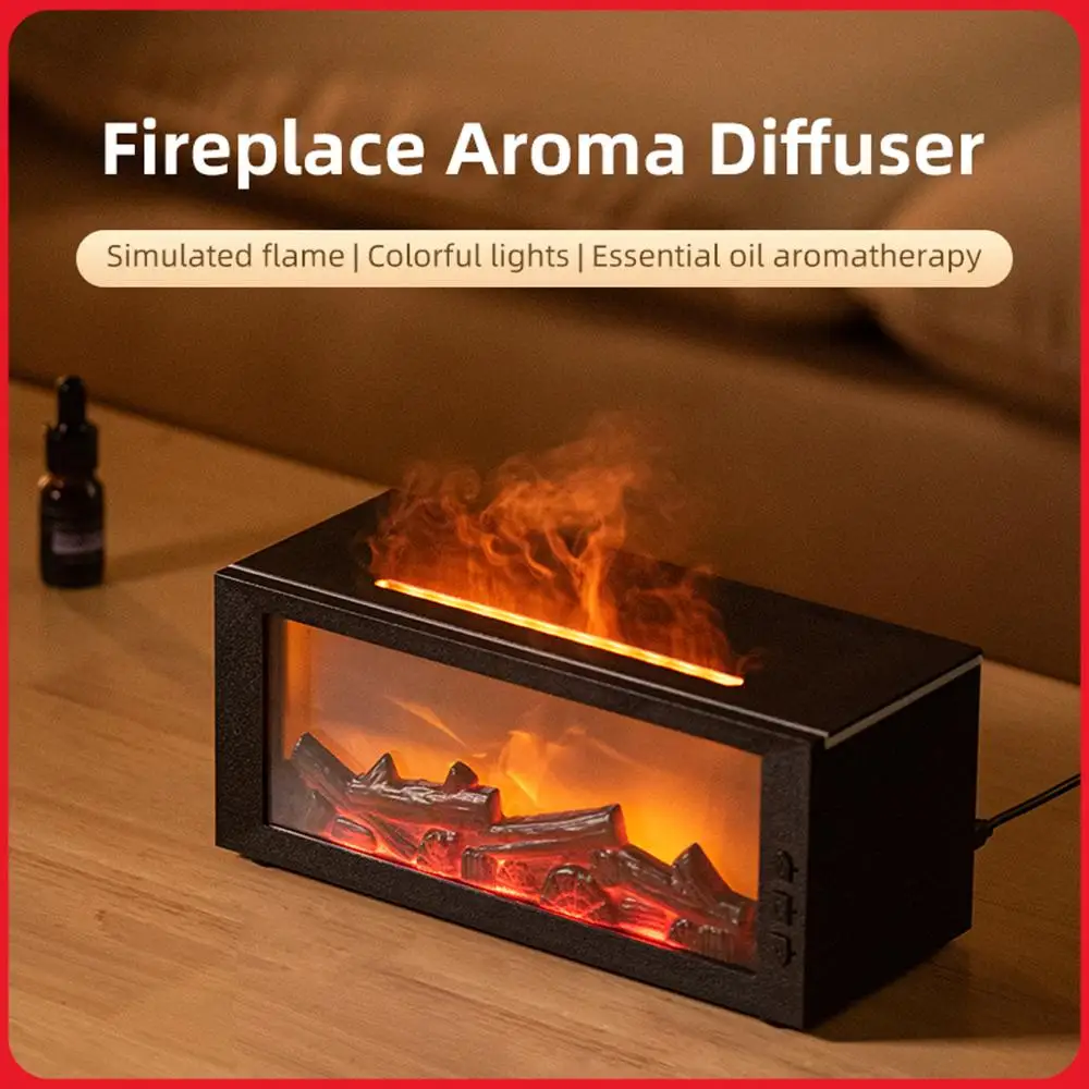 

Аромадиффузор с эффектом пламени, 7 цветов, с таймером, для спальни, гостиной, офиса