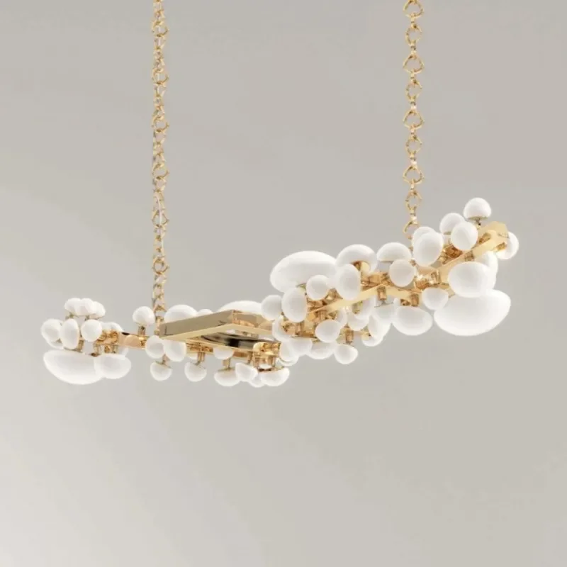 Artistic Tree Branch Mushroom Glazed Chandelier for Villa Hotel Clubhouse Coffee Shop Home Decor Lighting Fixture