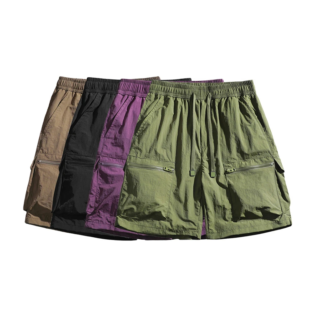 

New summer beach men's casual shorts American retro workwear multi-pocket shorts Quick-drying cool fitness sports shorts