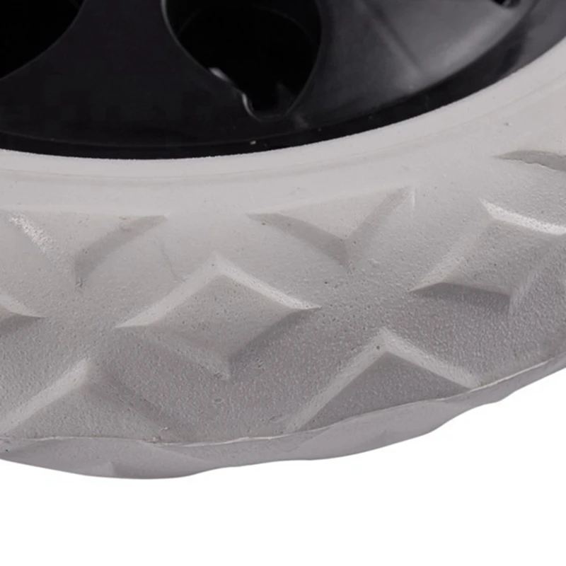 2 PCS Black White Plastic Core Foam Shopping Trolley Cartwheel Casters