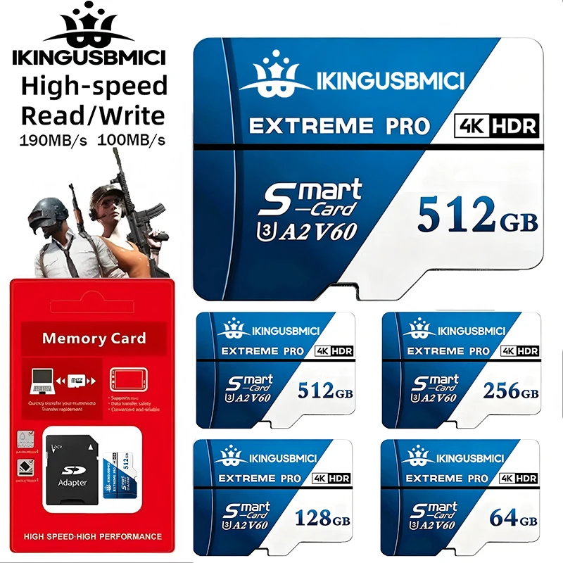Extreme TF Cards Micro SD Card Memory Card SD Cards 32GB 64GB 128GB 512GB Full HD 4K A1 C10 for Nintendo Switch Smartphone