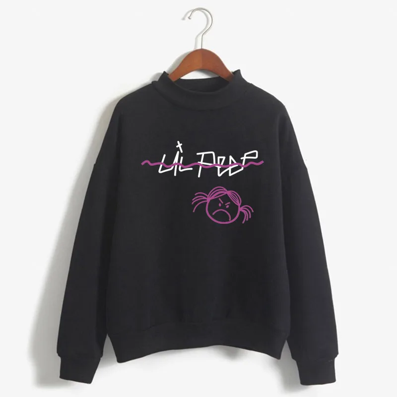 Lil Peep Print Woman Sweatshirts Sweet Korean O-neck Knitted Pullovers Thick Autumn Winter Candy Color Loose Women Clothing