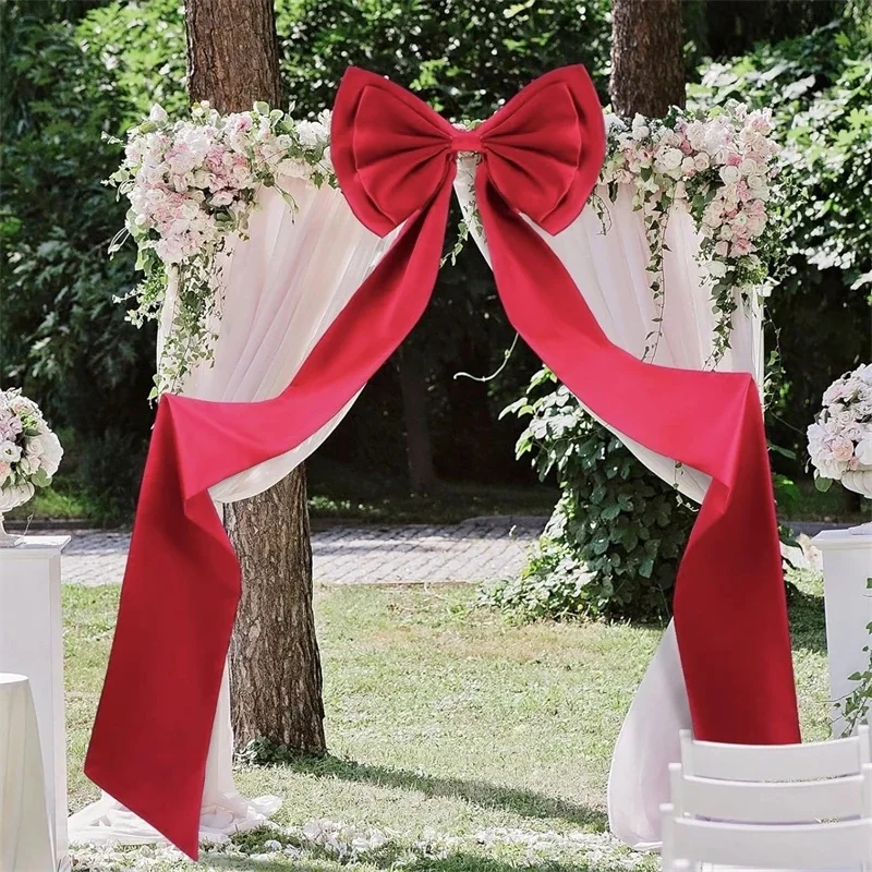 ديكور قوس القوس الأبيض العملاق لحفل الزفاف، وحفلات أعياد الميلاد، وعرض المتجر، وخلفية التصوير الفوتوغرافي - تصميم قماش أنيق