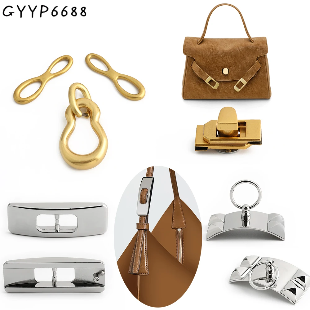 1/3/5Sets Satin gold Metal Bag Turn Twist Locks For Handbag Shoulder Purse Repair Pin Buckles Hand Buckle Waist Belt Accessories