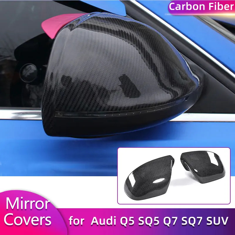 

Rearview Mirror Covers Caps for Audi Q5 SQ5 Q7 SQ7 SUV 2009-2015 Carbon Fiber Replacement Side Mirror Caps Shell Body Kits