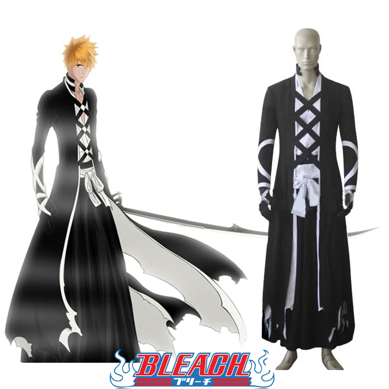 

Anime Bleach Kurosaki Ichigo Cosplay Costumes New Bankai Look Kimono Uniform Halloween Carnival Party Suit