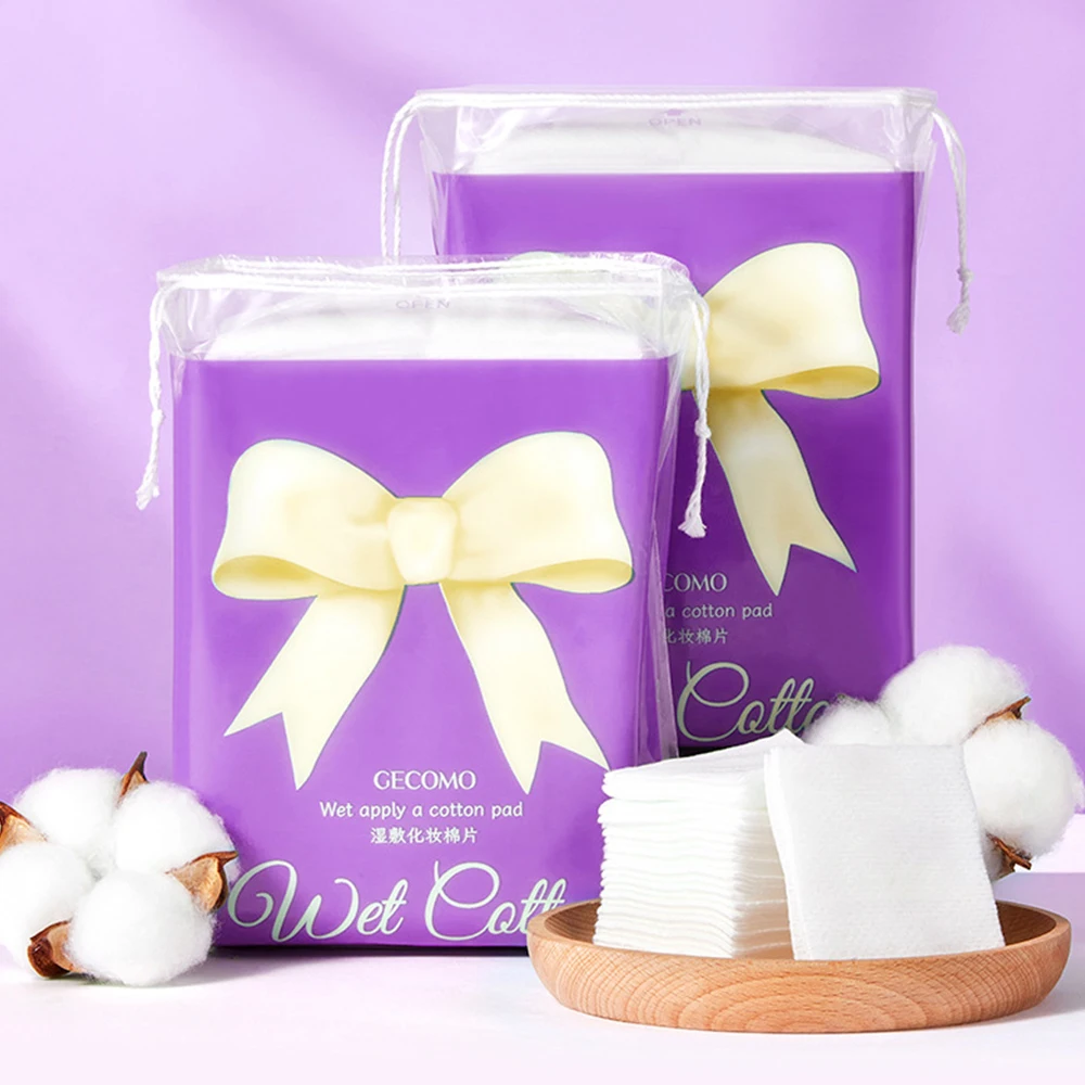 GECOMO 80/200 PCS ยืดเปียกการบีบอัดผ้าฝ้ายเปิดประเภท Facial Moisturizing แต่งหน้า Remover ผ้าฝ้ายบางเฉียบ