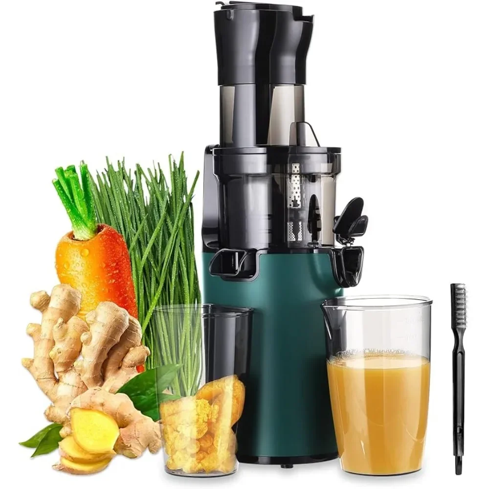 Compact Cold Press Juicer Machines, Juicer lento para frutas vegetais ricos em nutrientes, até 92% de rendimento de suco, 3,1 "rampa larga