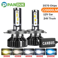 PANDUK 220000LM 100W 6000K 8000K HB3 HB4 9005 9006 H1 H8 H9 H11 Bulb Canbus H7 H4 Led 110000LM Headlight For 12V Car 24V Truck