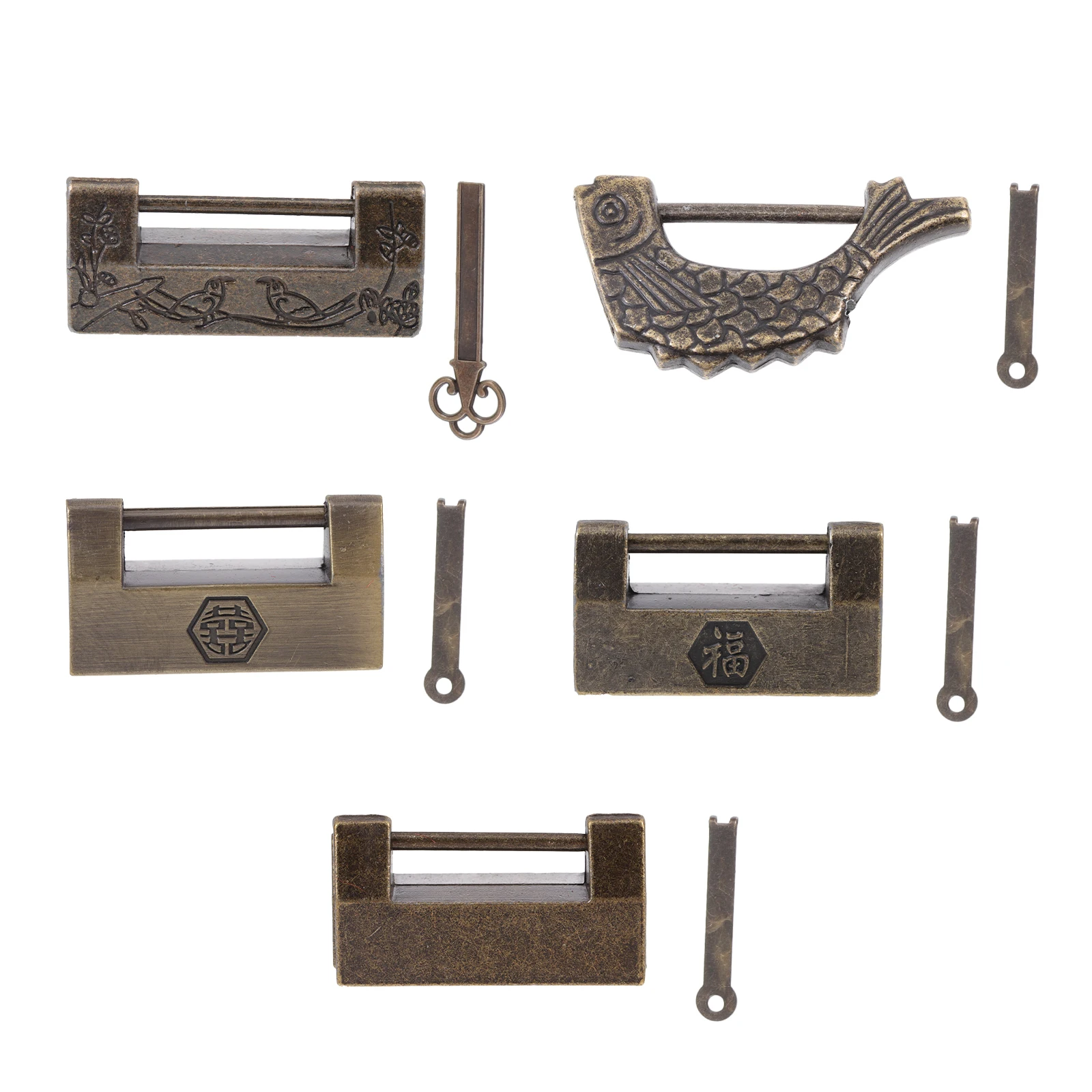 

5 компл. китайский медный навесной замок для деревянной коробки, винтажный сундук для ювелирных изделий, декоративный замок «сделай сам», ретро мини-фурнитура