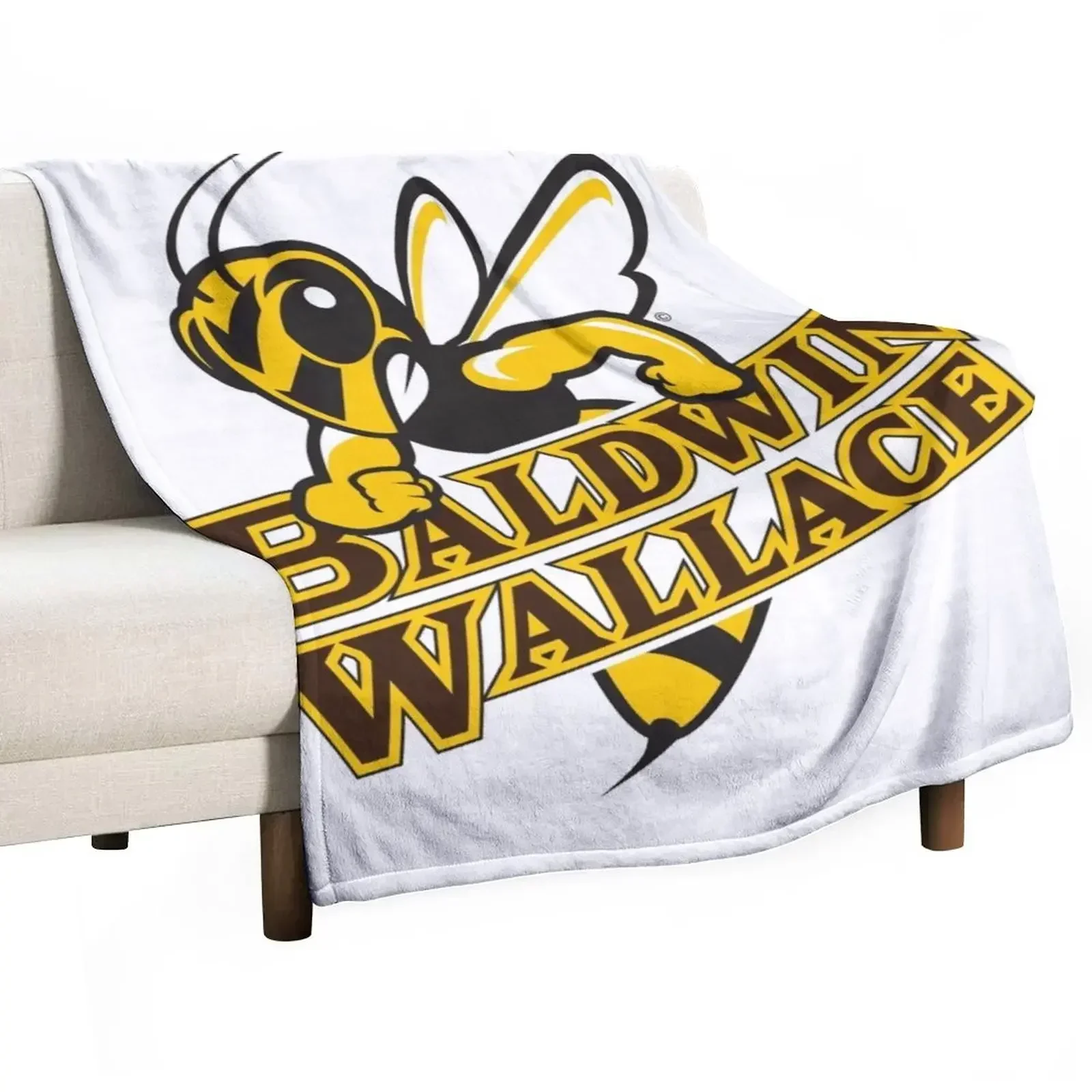 New Baldwin Wallace Yellow Jackets logo Throw Blanket Fashion Sofas Sleeping Bag For Decorative Sofa Flannel Fabric Blankets