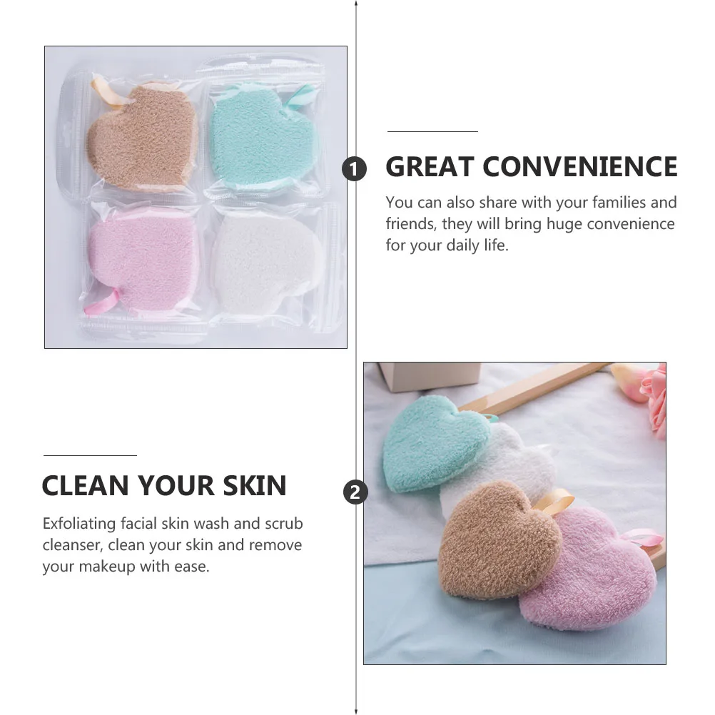 

4Pcs Facial Sponge Pad Makeup Removal Puff Soft Skin Friendly Cleansing Sponge for Home Business Trip Camping Women Ladies