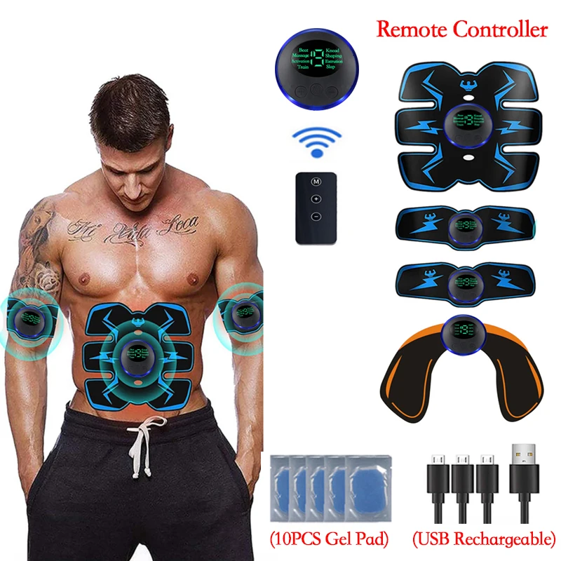 

Remote Controller Muscle Stimulator Smart Electric Fitness Abdominal Training Weight Loss Stickers Body Slimming Massager