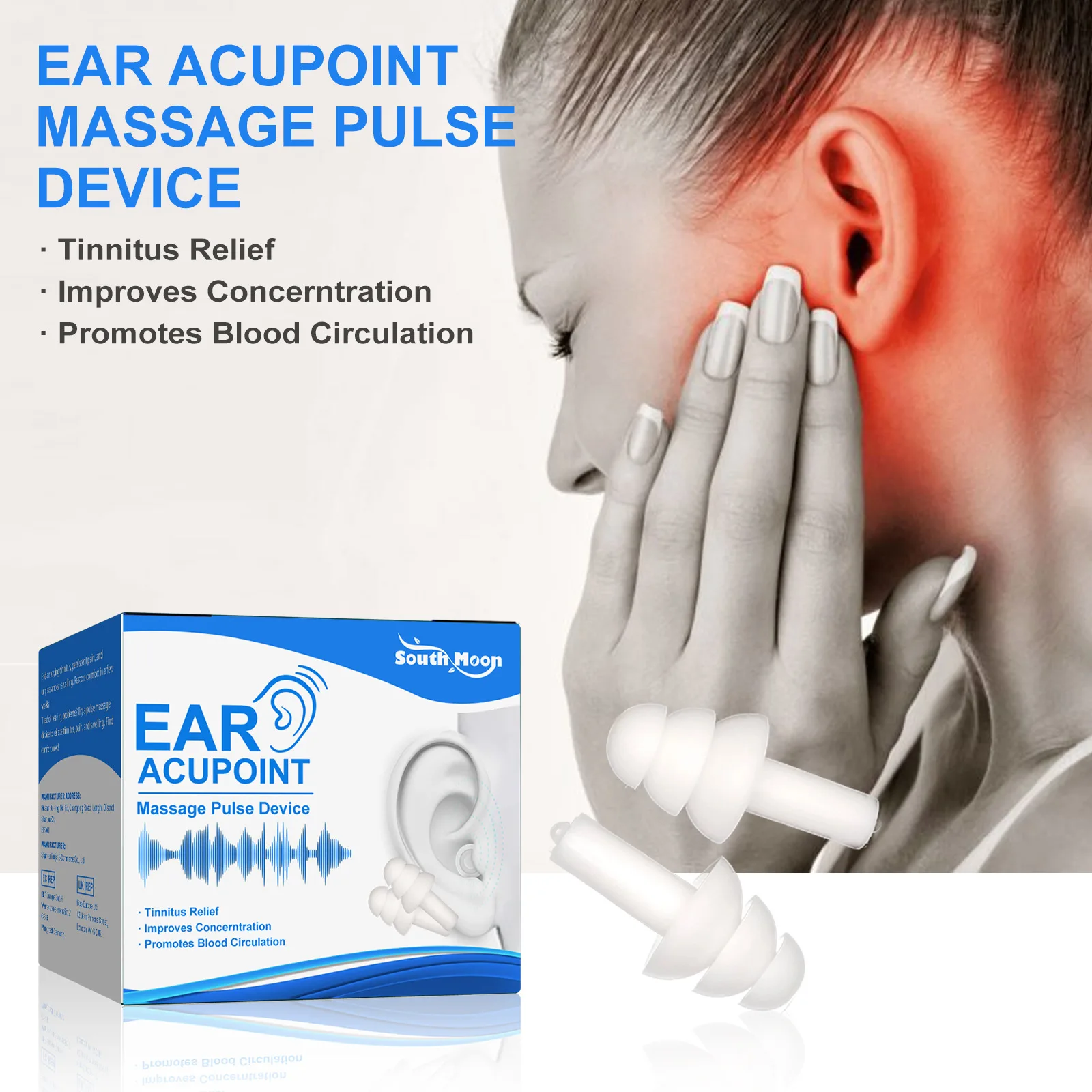 Tinnitus Relief Stopper Treatment Deafness Earache Itching Improve Listening Clean Ear Canal Blockage Ear Acupoint Massage Care