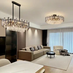 Modern LED Crystal Ceiling Chandelier Gold Luxury Lighting Pendant Lamp for Dining Room Living Room Bedroom Indoor Ceiling Light
