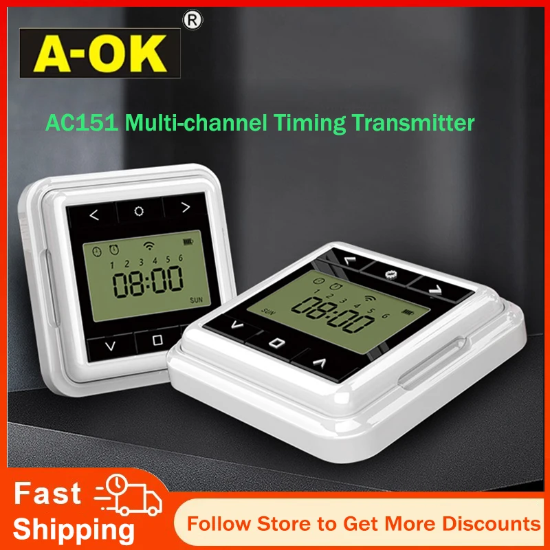 A-OK AC151-06 Multi-channel Timing Transmitter Remote Controller for AOK RF Roller Shutters 1 Sold by Shen