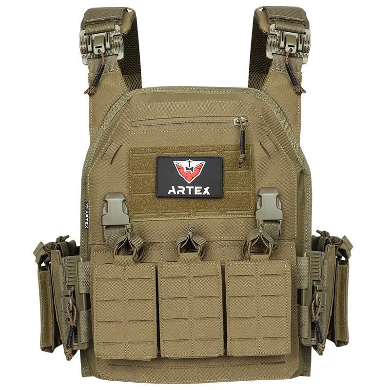 Artex Nieuw gevechtsvest 6094, snel afneembaar licht lasergesneden tactisch vest, zwarte uitrusting om airsoft-drager gevechtsuitrusting mee te nemen