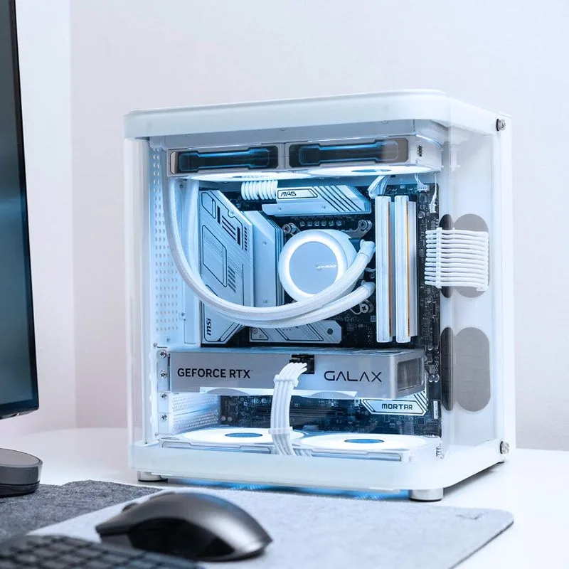 -1 White Sea View Room Small Host 9600X 4060Ti Portable Desktop ITX Mini Mini Computer