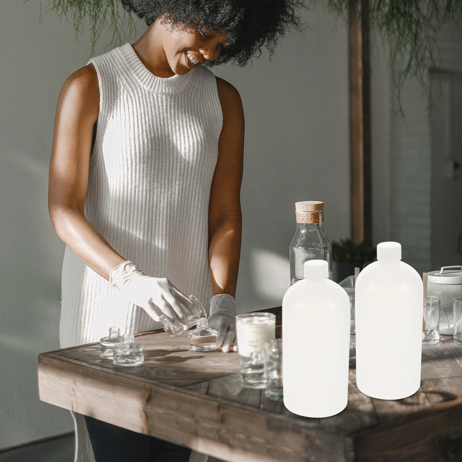 

4Pcs Pe Bottles with Caps Plastic Reagent Bottles Anti Leakage Chemical Sample Storage Containers for Liquid Medicine