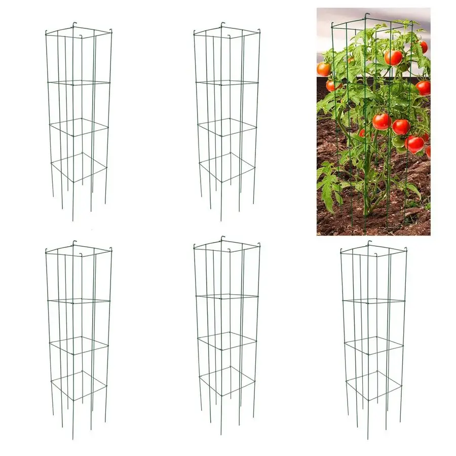 

Зеленые квадратные складные опоры для томатов (12x46 дюймов), набор из 5 штук