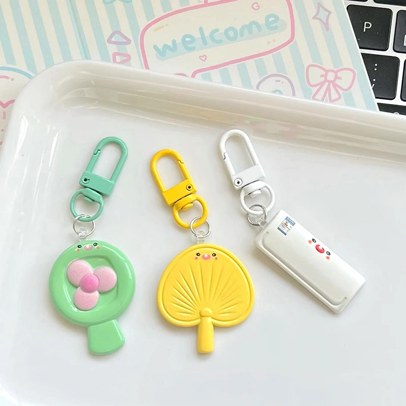 Cartoon Air Conditioning Fan household Appliances Key Chain Pendant Headphone Case Car Key Ring Backpack Bag Charm Party Favor