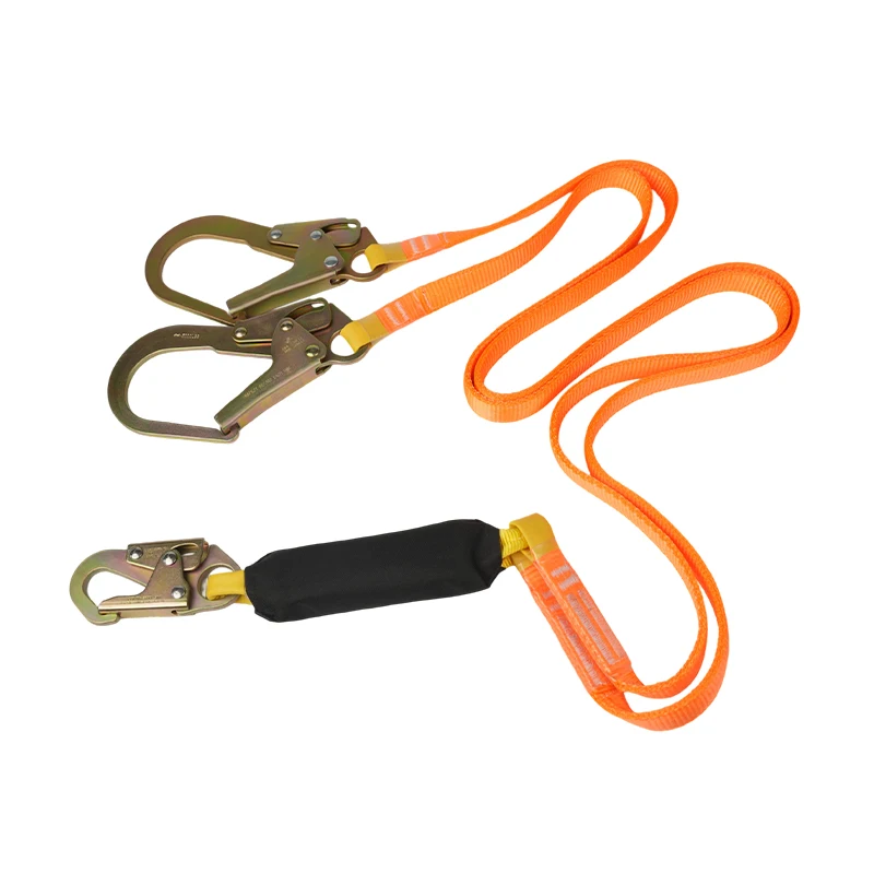 Fall Protection Seat Belt Rescue Industrial Safety Belt Anti-drop Polyester Ribbon Climbing Sling Lanyard Hook