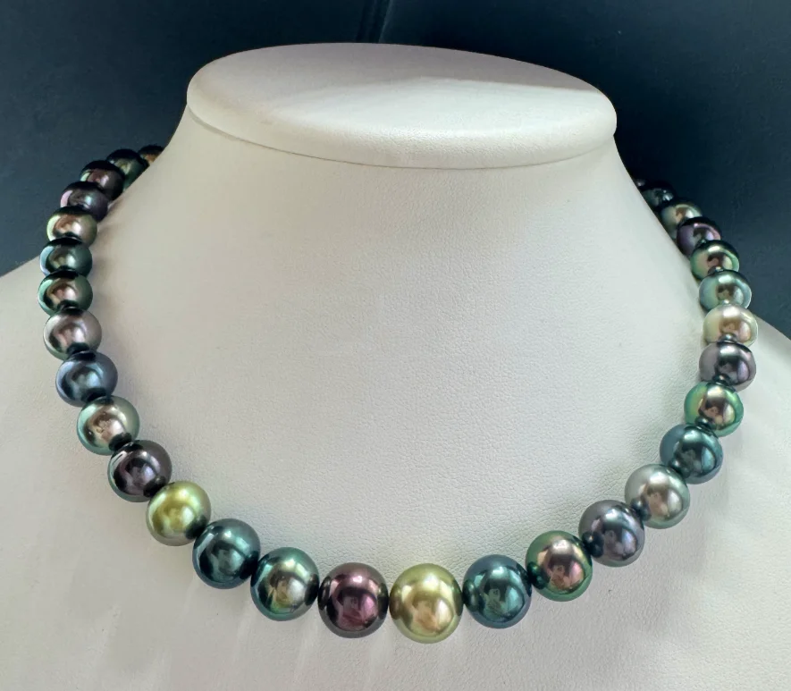 CHARMING 17" 9-11MM SOUTH SEA MULTICOLOR PEARL NECKLACE FOR  MAN WOMEN JEWELRY