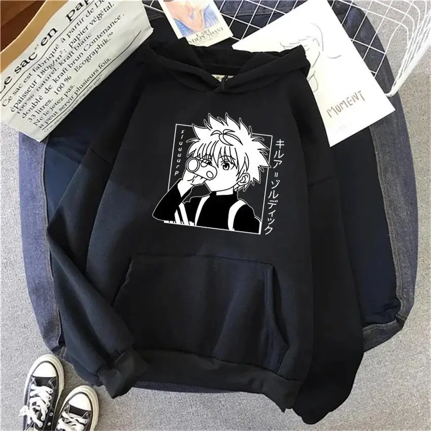Bluza z kapturem Hunter X Hunter Anime Kurapika Męska Damska Nadruk Unisex Streetwear Hip Hop Styl Jesień Zima Ubrania Męskie