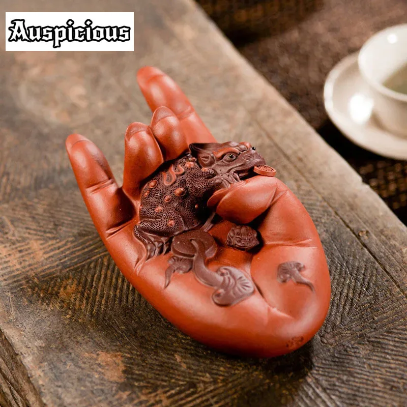 

Yixing Sculpture Purple Clay Tea Pet Lucky Fortune Animal Tea Figurine Ornaments Handmade Crafts Chinese Tea Set Art Decoration