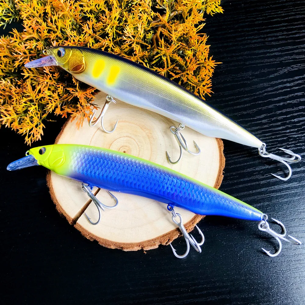 الأخضر العائمة أسماك الصيد إغراء 160 مللي متر 32 جرام Jerkbait الخرز الاصطناعي الصلب Wobblers عمق 0.5 ~ 1 متر ل باس بايك معالجة