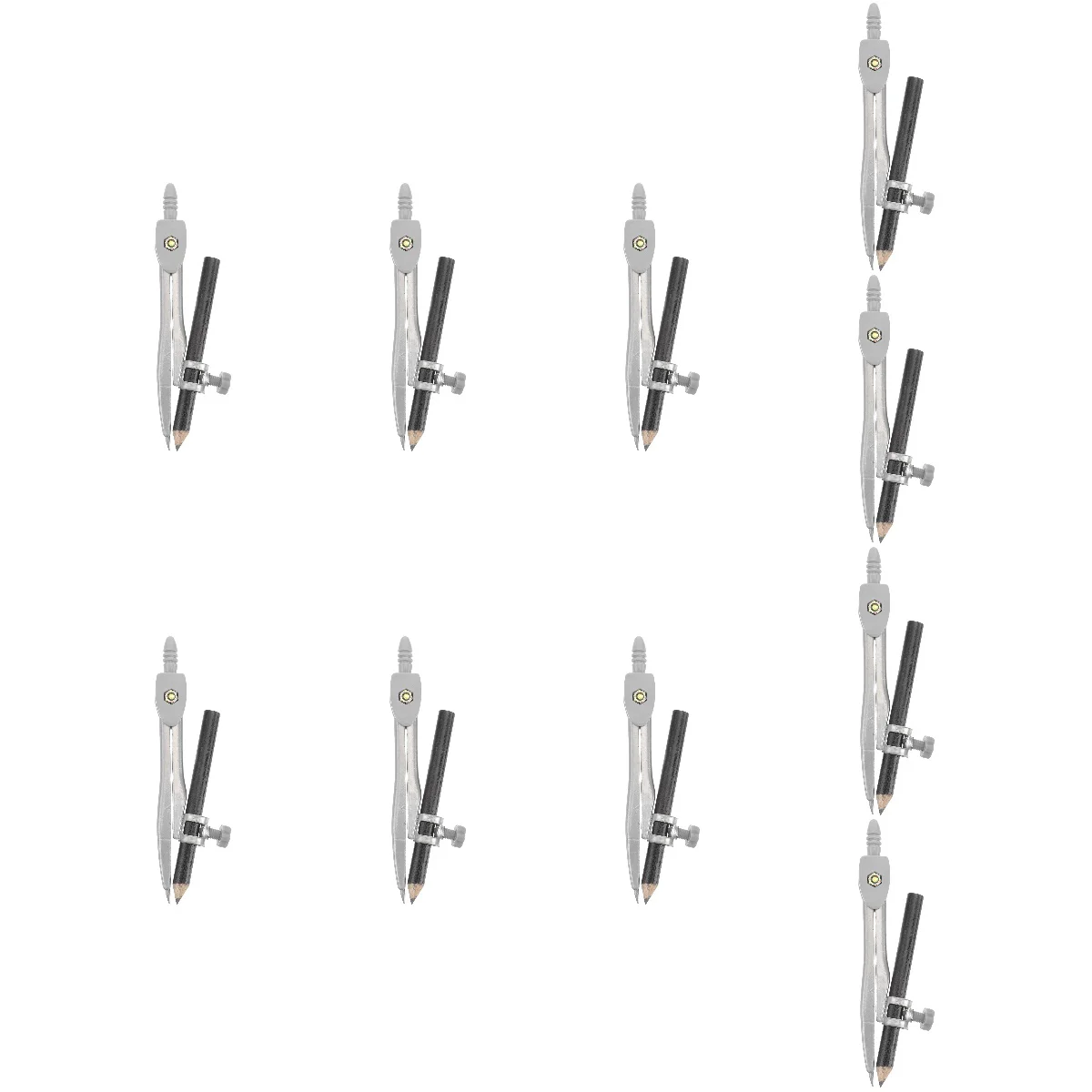 10 Pack Compass Geometty Carpenter Holder Pencils Metal for Geometry Drafting Precision Set