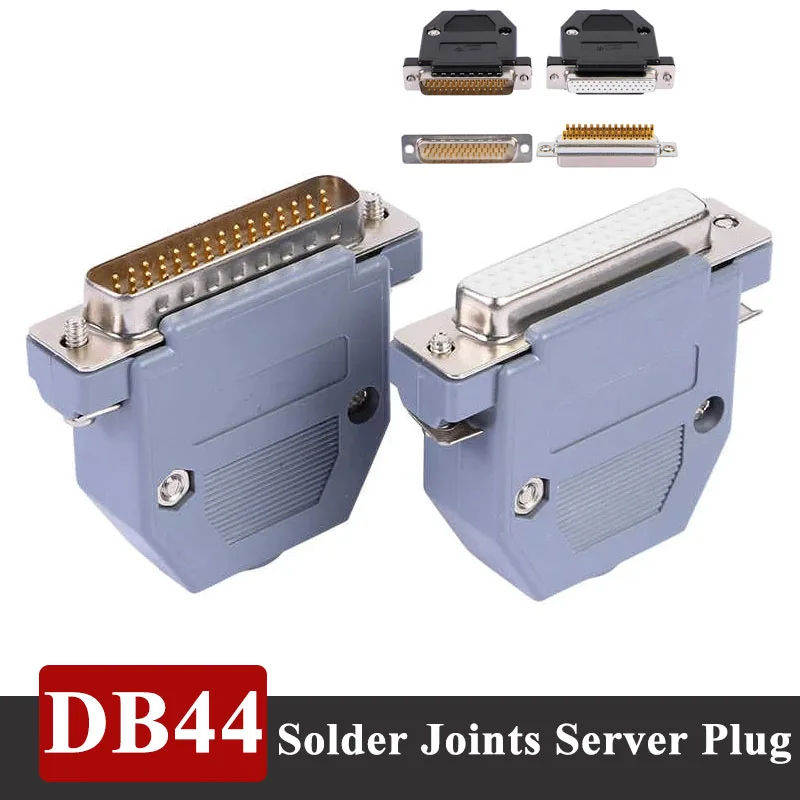 44 Pin Solder Joint Server Plug DB44 Male Female Connector Plastic Shell Industrial Grade Copper 3 Rows DB 44P Head Connectors