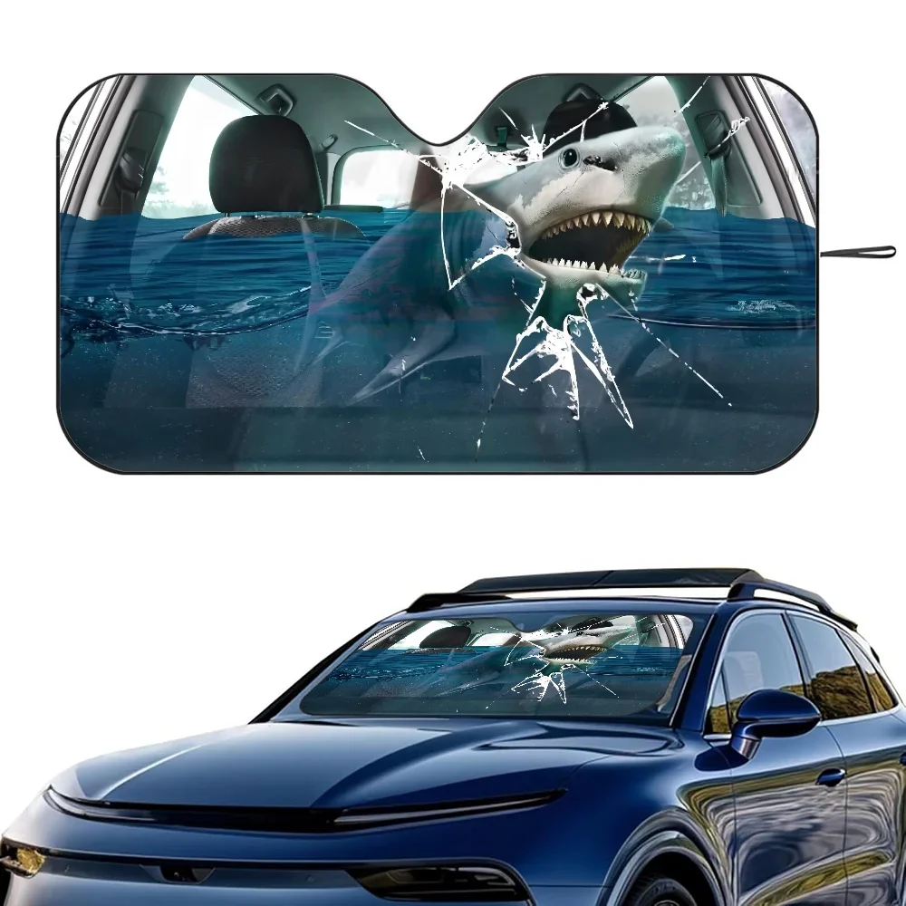 

Семейный автомобиль Shark SunSha, теплоизоляционная алюминиевая пленка, лобовое стекло, солнцезащитные козырьки, блоки УФ-лучей, автомобильный солнцезащитный козырек, протектор