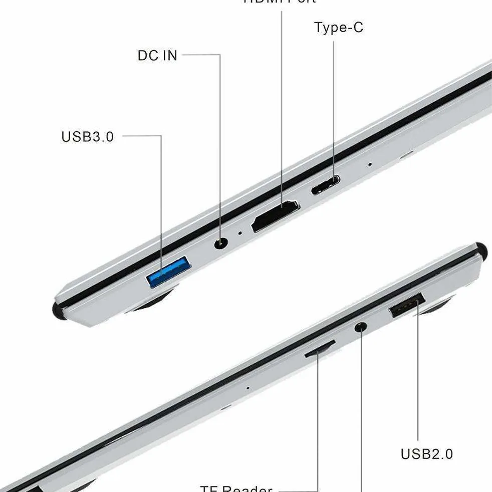 Tela dupla de 15,6 polegadas + 7 polegadas Touch SSD de 1 TB. Processador Celeron N100 128GB 256GB 512GB Opções Novo laptop comercial