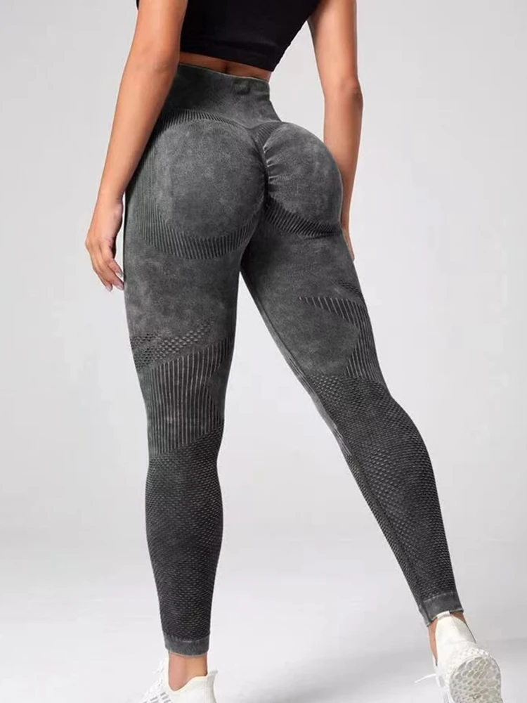 Pantalones de Yoga de cintura alta para mujer, Leggings sexys de malla, elásticos, para entrenamiento, Fitness, Push Up, gimnasio