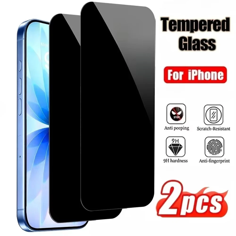 

1-2Pcs Anti Spy Screen Protector for iPhone 17 16 15 14 Pro Max 16 15 Plus Tempered Glass For iPhone 13 12 11 Pro Mini XR XS Max