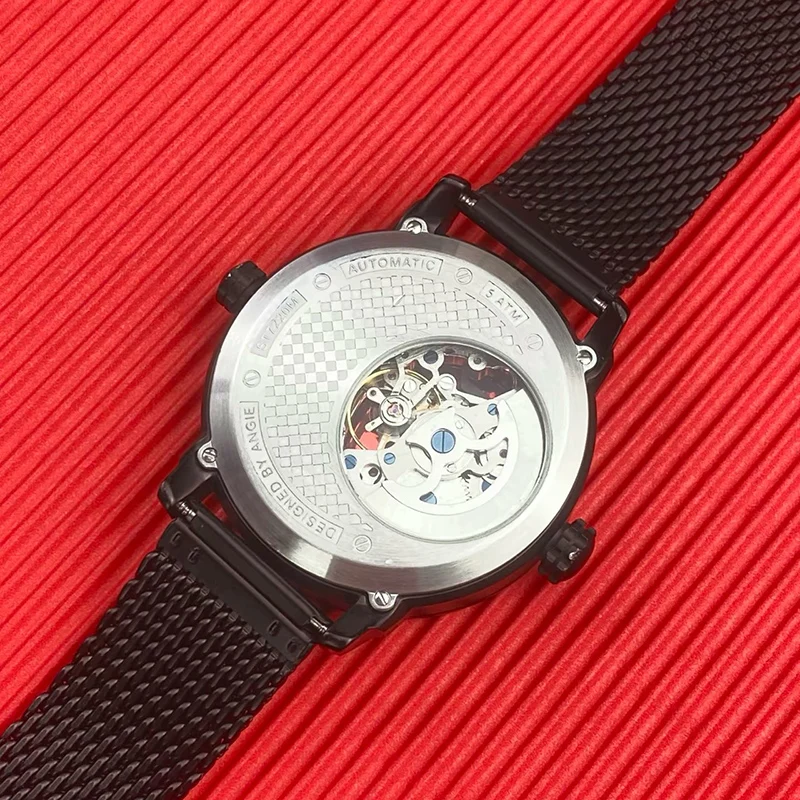 高級ステンレススチールメンズ機械式腕時計 クラシック自動巻き腕時計 メンズビジネス防水腕時計 パガーニデザイン