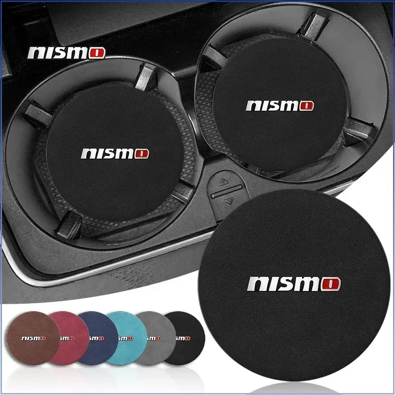 1/2Pcs Hot Sale Car Coasters Cup Holder Mats Anti-Slip Cup Pad for Nissan Nismo GTR Qashqai J11 J10 Juke X-Trail T32 Hub Caps