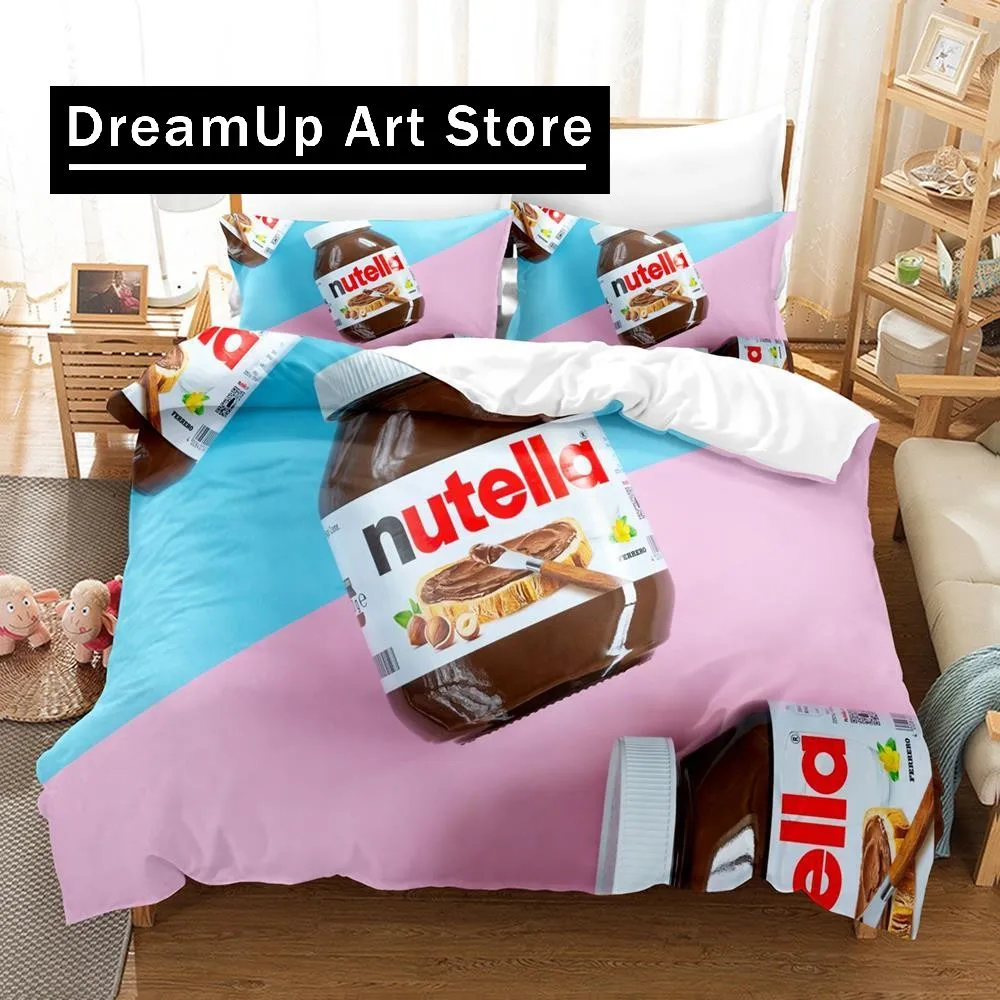 Nutella Bedding Set Single Twin Full Queen King Size Bed Set Aldult Kid Bedroom Duvetcover Sets 3D Print Anime Bed Sheet Set