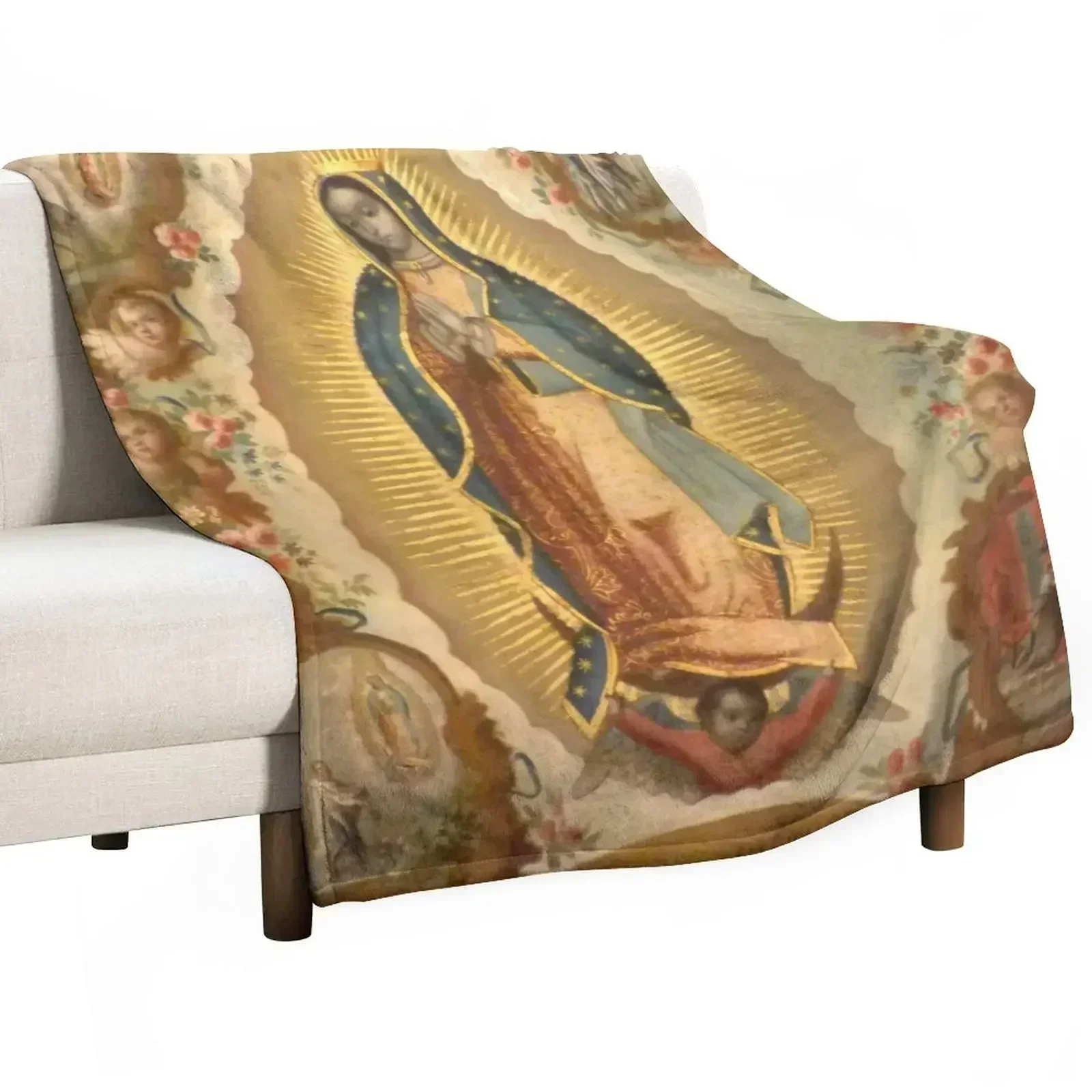 

Virgin of Guadalupe with the four apparitions by Juan de Sáenz Throw Blanket Sofa Throw For Decorative Sofa for sofa Blankets