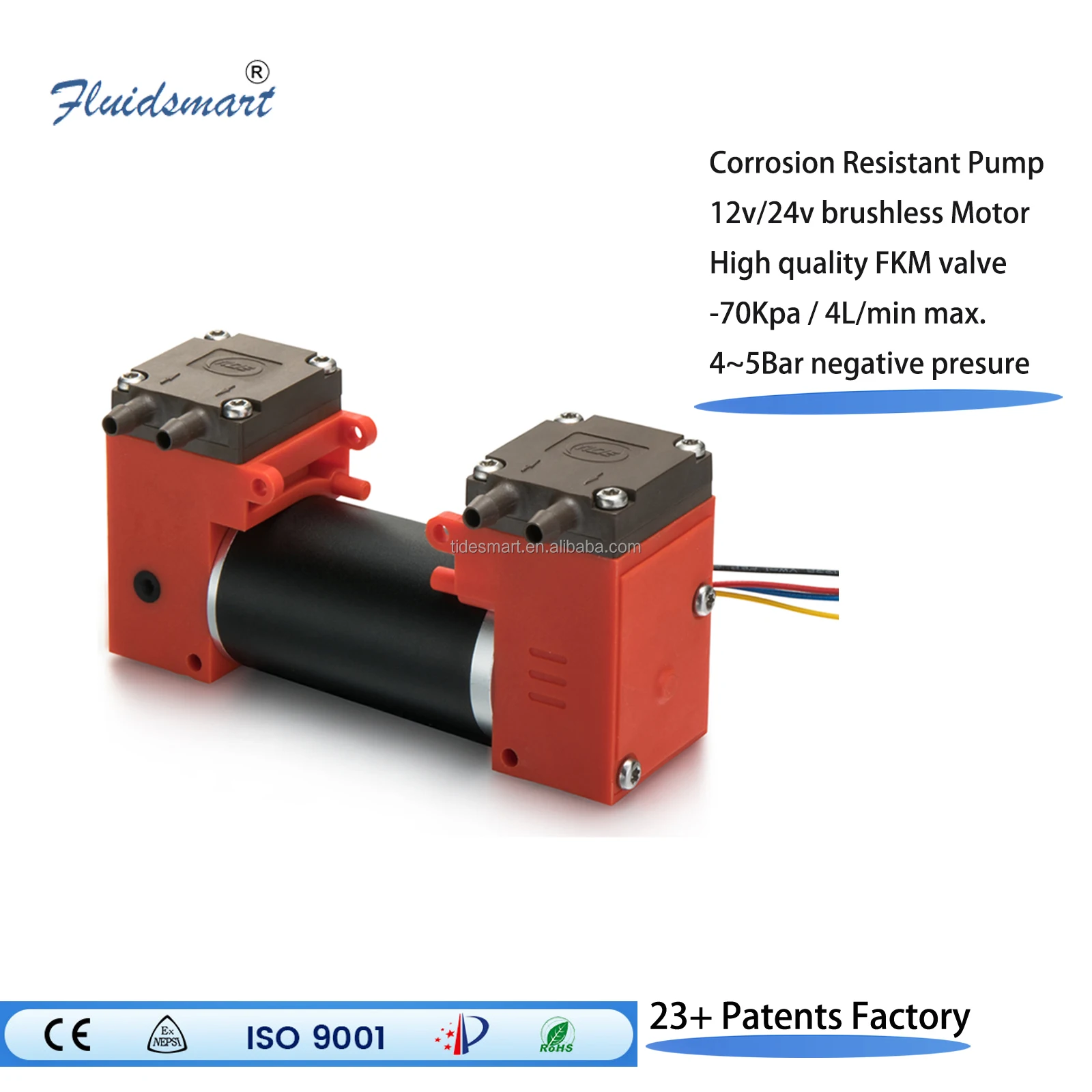 Fluidsmart ARP4VDC12SP Micro Air Sample Pump Air Powered Piston Pump Brushless Motor 12vdc Miniature Pump